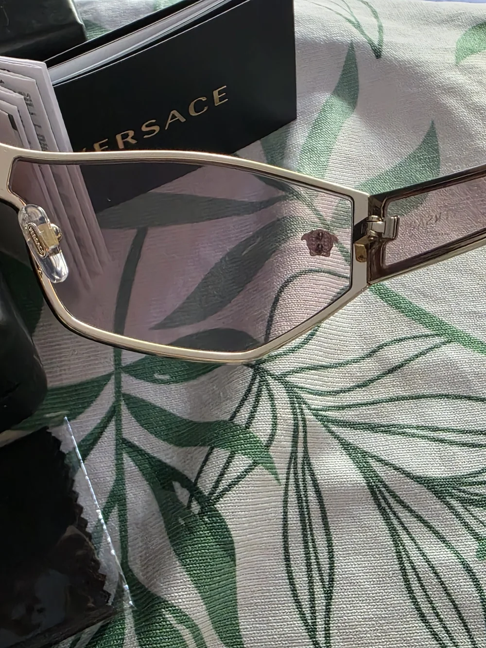 Versace VE2205 1252/5 Gold Pink Sunglasses 67-03-140 Italy NWT